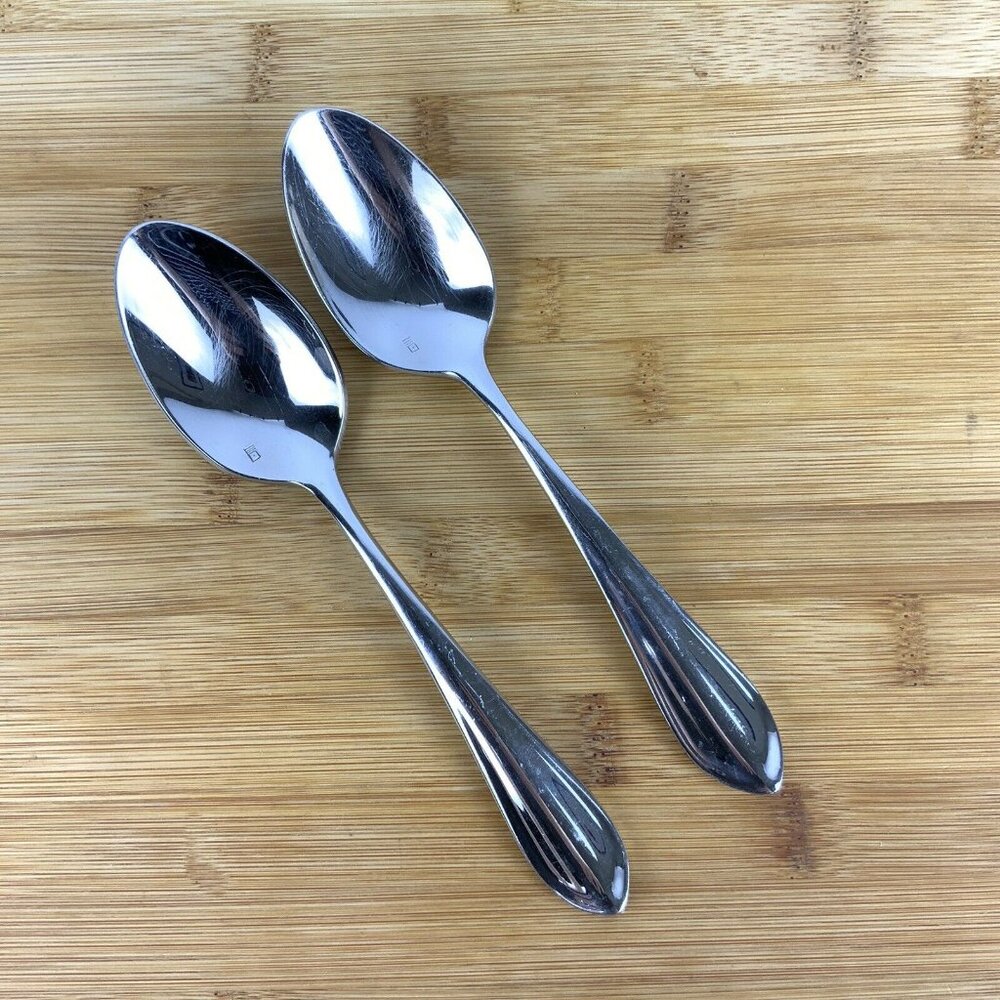 Pottery Barn Fortessa 18/10 Stainless Steel Oval Soup Spoons Set Of 2 Korea